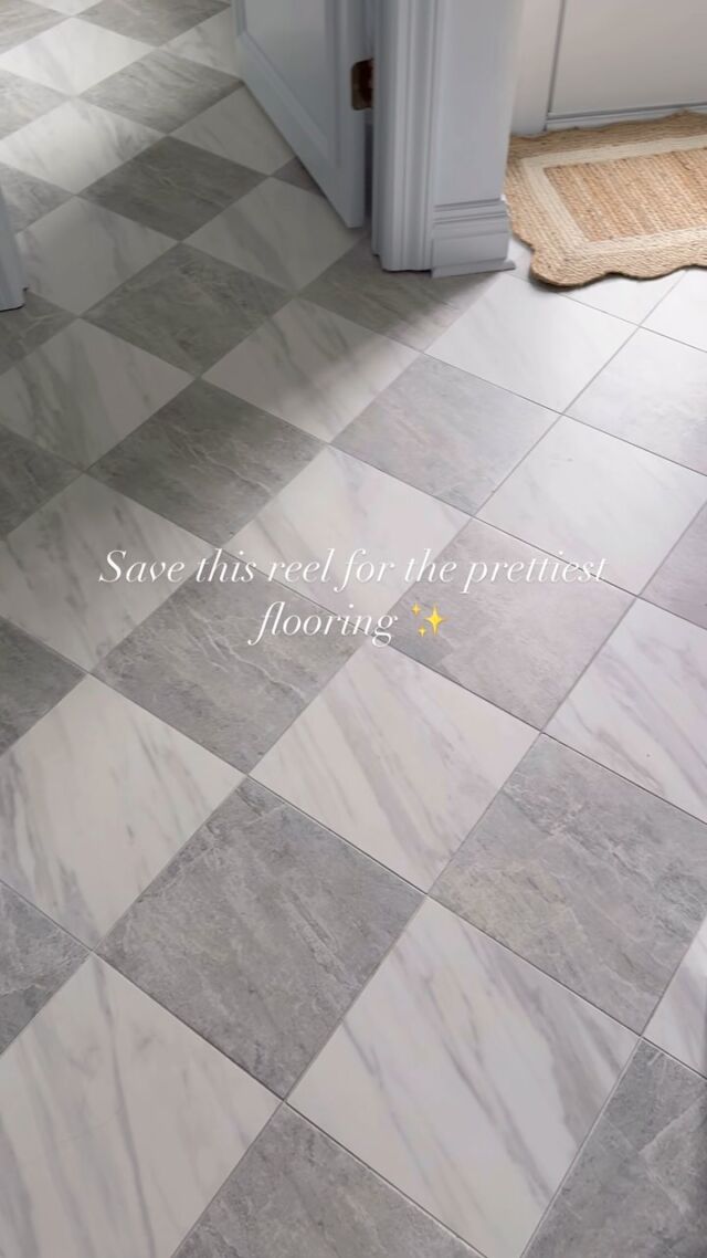 I love have a *little* fun in laundry rooms with tile. Our old laundry room had a fun black and white pattern too. Does it make laundry more fun! No. But it’s cute 🤣🤣 

Tile is from @flooranddecor 
It’s Porcelain and the color is Nepal gray and Cesari Bianca ii. Cut to 12x12 squares. 

#flooranddecor #laundryroom #mudroom #checkeredfloor #homereno #monmouthcounty #njinfluencer